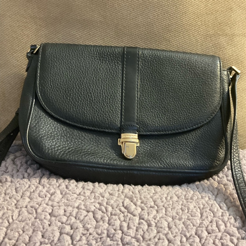 Michael Kors Navy Crossbody Bag with Gold Clasp